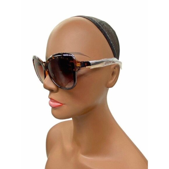 Hatcher Oversized Sunglasses Flower Frame Womens Brown Gradient Lens Polycarbona - Picture 4 of 12